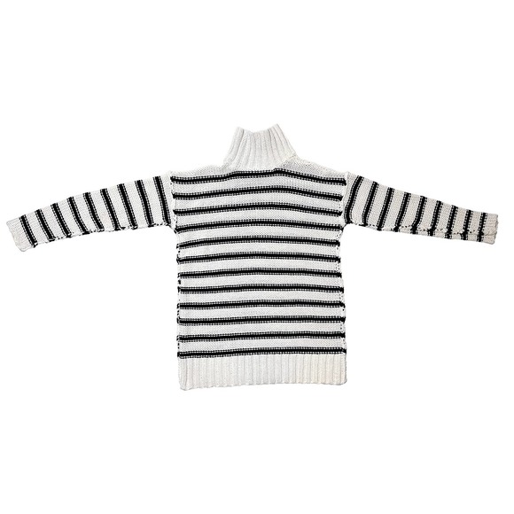 LAUREN Ralph Lauren Turtle Neck Exposed Seam Knit Striped Sweater - Picture 6 of 6
